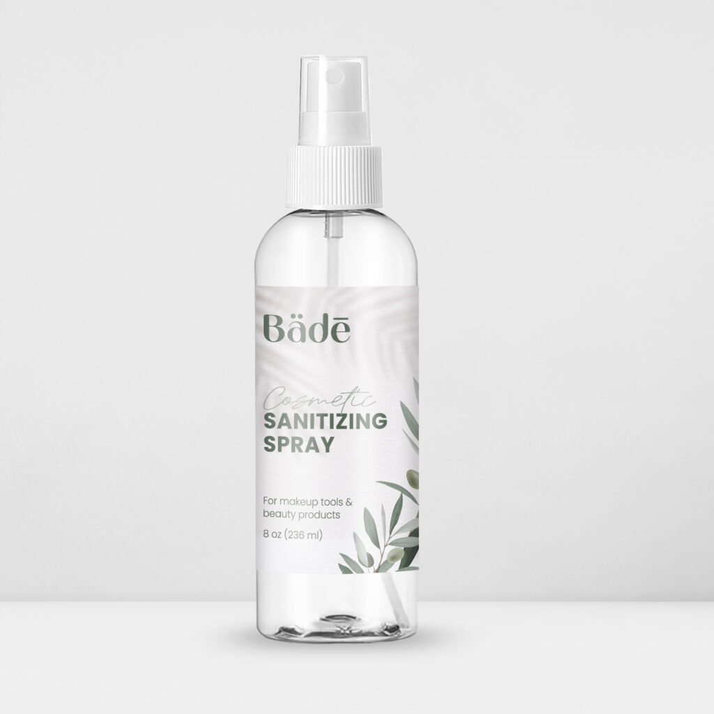 Bade Cosmetic Sanitizing Spray.8oz.Mockup